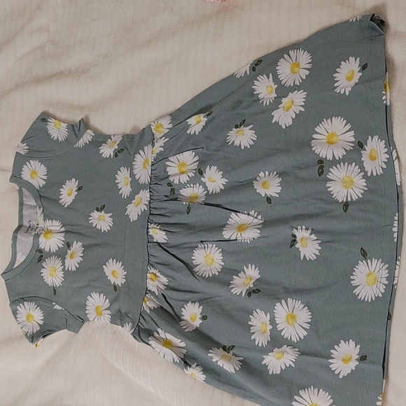 Carter's 2 pieces pink stripe and green flower dresses size 4A - Picture 6 of 9